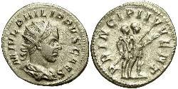 1 Антониниан Римская империя (27BC-395) Серебро Филипп II (237-249)