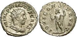 1 Антониниан Римская империя (27BC-395) Серебро Филипп II (237-249)