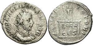 1 Антониниан Римская империя (27BC-395) Серебро Галлиен (218-268)