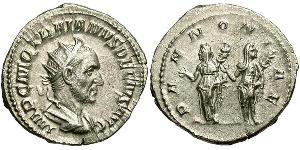 1 Антониниан Римская империя (27BC-395) Серебро Деций Траян (201-251)