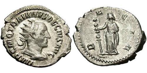 1 Антониниан Римская империя (27BC-395) Серебро Деций Траян (201-251)