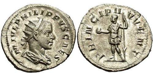 1 Антониниан Римская империя (27BC-395) Серебро Филипп II (237-249)