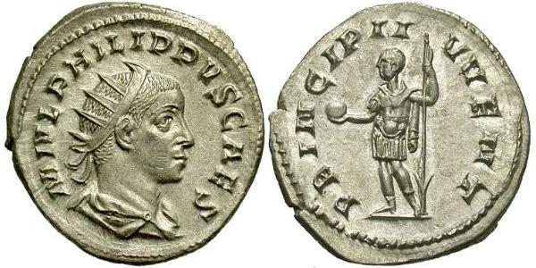 1 Антониниан Римская империя (27BC-395) Серебро Филипп II (237-249)