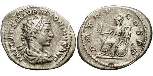 1 Антониниан Римская империя (27BC-395) Серебро Гелиогабал (203-222)
