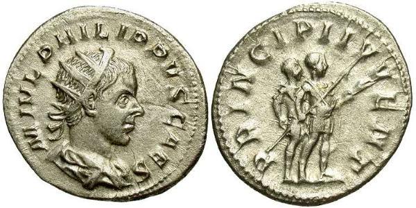 1 Антониниан Римская империя (27BC-395) Серебро Филипп II (237-249)