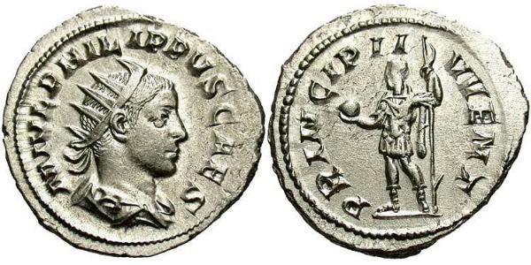 1 Антониниан Римская империя (27BC-395) Серебро Филипп II (237-249)