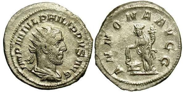 1 Антониниан Римская империя (27BC-395) Серебро Филипп Араб(204-249)
