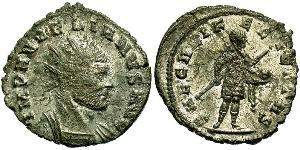 1 Антониниан Римская империя (27BC-395) Серебро/Медь Аврелиан (215-275)