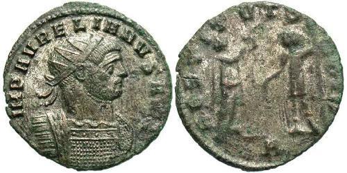 1 Антониниан Римская империя (27BC-395) Серебро/Медь Аврелиан (215-275)