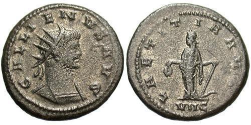 1 Антониниан Римская империя (27BC-395) Серебро/Медь Галлиен (218-268)