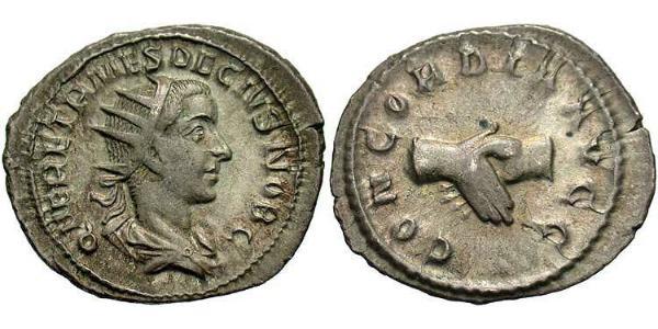 1 Антонініан Римська імперія (27BC-395) Бронза Геренній Етруск (227-251)