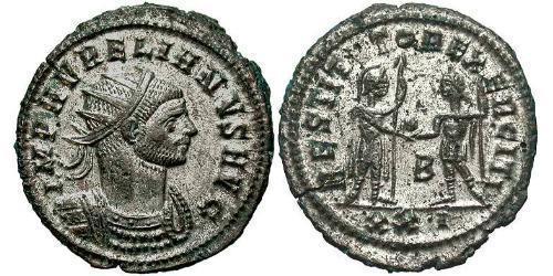 1 Антонініан Римська імперія (27BC-395) Мідь/Срібло Авреліан (215-275)