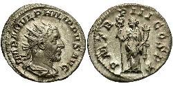 1 Антонініан Римська імперія (27BC-395) Срібло Філіпп Араб (204-249)