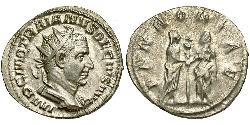 1 Антонініан Римська імперія (27BC-395) Срібло Децій Траян (201-251)