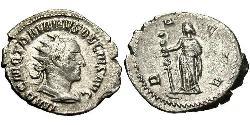 1 Антонініан Римська імперія (27BC-395) Срібло Децій Траян (201-251)