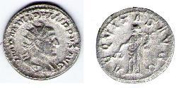 1 Антонініан Римська імперія (27BC-395) Срібло Філіп II (237-249)