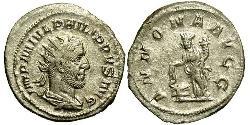 1 Антонініан Римська імперія (27BC-395) Срібло Філіпп Араб (204-249)