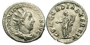 1 Антонініан Римська імперія (27BC-395) Срібло Валеріан I (193-260)