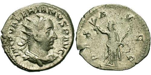 1 Антонініан Римська імперія (27BC-395) Срібло Валеріан I (193-260)