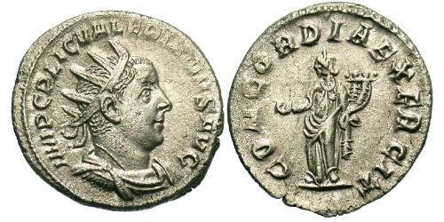 1 Антонініан Римська імперія (27BC-395) Срібло Валеріан I (193-260)