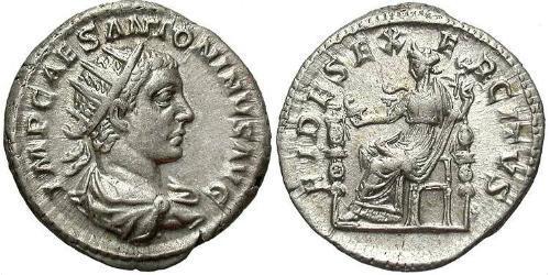 1 Антонініан Римська імперія (27BC-395) Срібло Геліогабал (203-222)