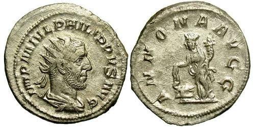 1 Антонініан Римська імперія (27BC-395) Срібло Філіпп Араб (204-249)