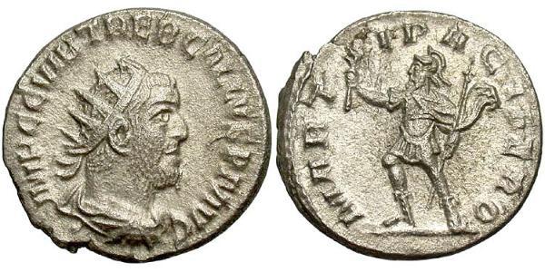 1 Антонініан Римська імперія (27BC-395) Срібло Требоніан Галл (206-253)