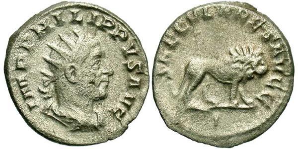 1 Антонініан Римська імперія (27BC-395) Срібло Філіпп Араб (204-249)