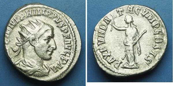 1 Антонініан Римська імперія (27BC-395) Срібло Філіпп Араб (204-249)