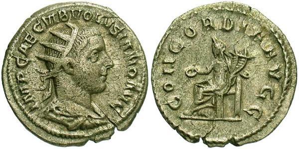 1 Антонініан Римська імперія (27BC-395) Срібло Волусіан (235-253)