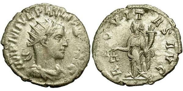 1 Антонініан Римська імперія (27BC-395) Срібло Філіп II (237-249)