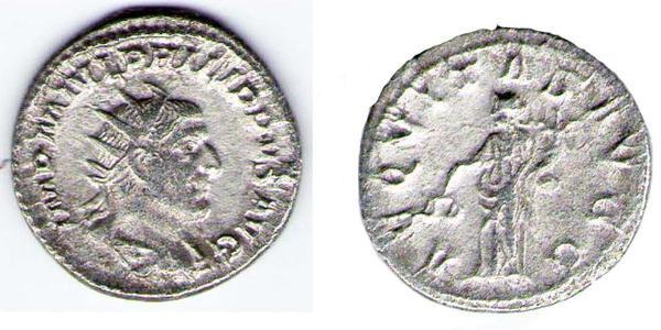 1 Антонініан Римська імперія (27BC-395) Срібло Філіп II (237-249)