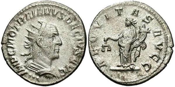 1 Антонініан Римська імперія (27BC-395) Срібло Децій Траян (201-251)
