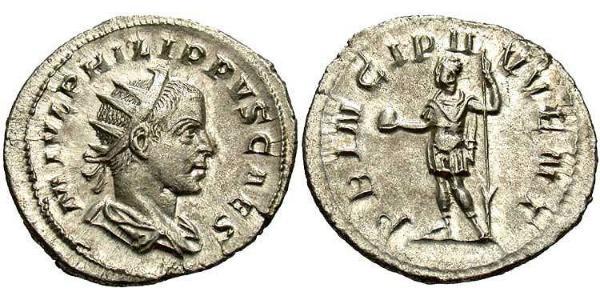 1 Антонініан Римська імперія (27BC-395) Срібло Філіп II (237-249)