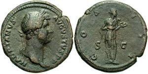 1 Асс Римская империя (27BC-395) Бронза Адриан (76 - 138) 