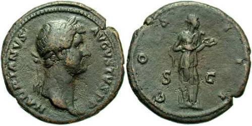1 Асс Римская империя (27BC-395) Бронза Адриан (76 - 138) 