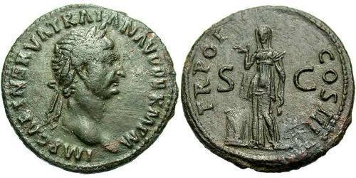 1 Асс Римська імперія (27BC-395) Бронза Траян (53-117)
