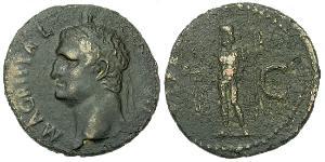 1 Асс Римская империя (27BC-395) Медь Марк Випсаний Агриппа (63 BC-12BC)