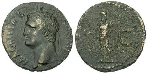 1 Асс Римская империя (27BC-395) Медь Марк Випсаний Агриппа (63 BC-12BC)