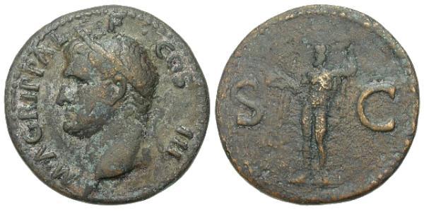 1 Асс Римская империя (27BC-395) Медь Марк Випсаний Агриппа (63 BC-12BC)