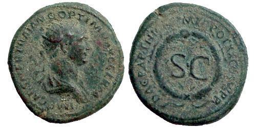 1 Асс Римська імперія (27BC-395) Орихалк Траян (53-117)