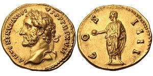 1 Ауреус Римская империя (27BC-395) Золото Антонин Пий  (86-161)