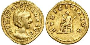 1 Ауреус Римская империя (27BC-395) Золото Herennia Etruscilla (249-251)