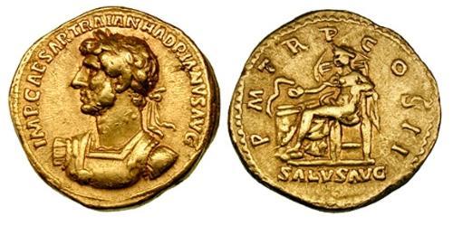 1 Ауреус Римская империя (27BC-395) Золото Адриан (76 - 138) 