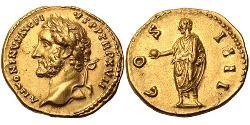 1 Ауреус Римська імперія (27BC-395) Золото Антоній Пій  (86-161)