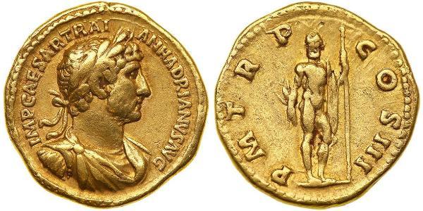 1 Ауреус Римська імперія (27BC-395) Золото Адріан (76 - 138) 