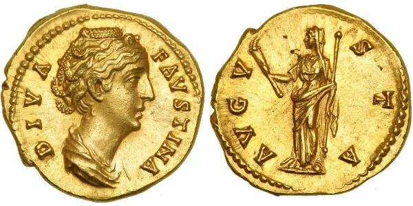 1 Ауреус Римська імперія (27BC-395) Золото Фаустина II (130-175)