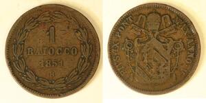 1 Байокко Папская область (752-1870) Медь 