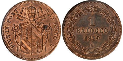 1 Байокко Папская область (752-1870) Медь 