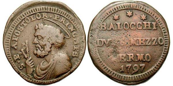 1 Байокко Папська держава (752-1870) Мідь Пій VI ( 1717-1799)